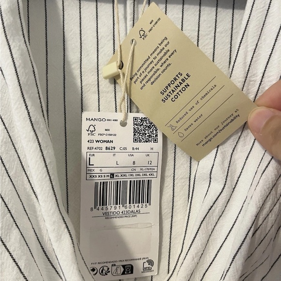 Mango Stripe Maxi Wrap Dress Size 8 - Picture 10 of 14